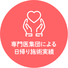 専門医集団による日帰り施術実績